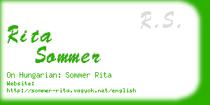 rita sommer business card